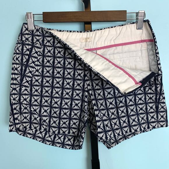 J. Crew Factory Navy Print Stretch Chino Shorts Size 0 - Picture 4 of 5